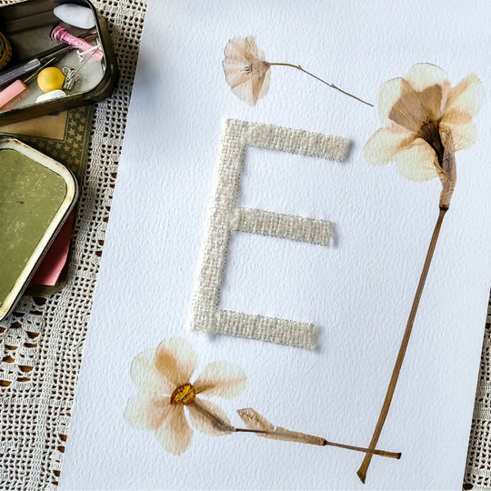Hand Embroidered Floral Letter Artwork