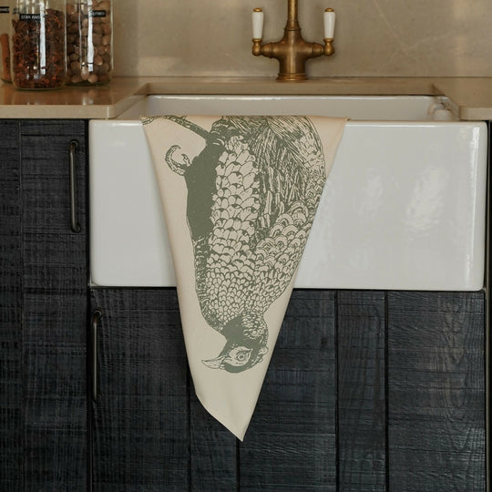 Organic Cotton Pheasant Tea Towel
