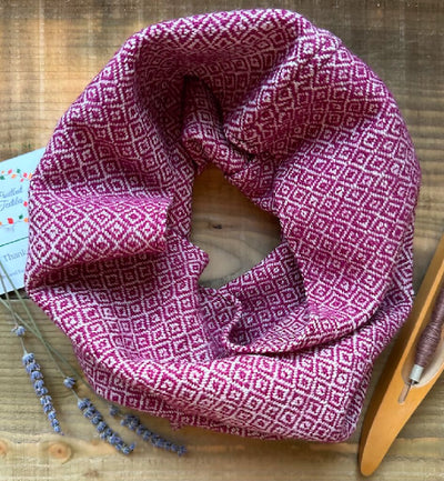 Magenta Diamonds British Wool Cowl