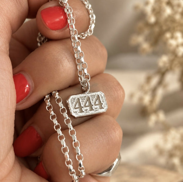 Sterling Silver 444 Angel Number Protection Necklace