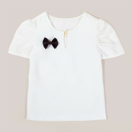 Organic Linen Blouse With Ruffle Sleeves