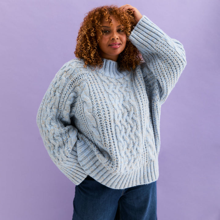 【新品】High Neck Hand Cable Knit ARRANGE hand knit cable high neck jumper in grey | ASOS