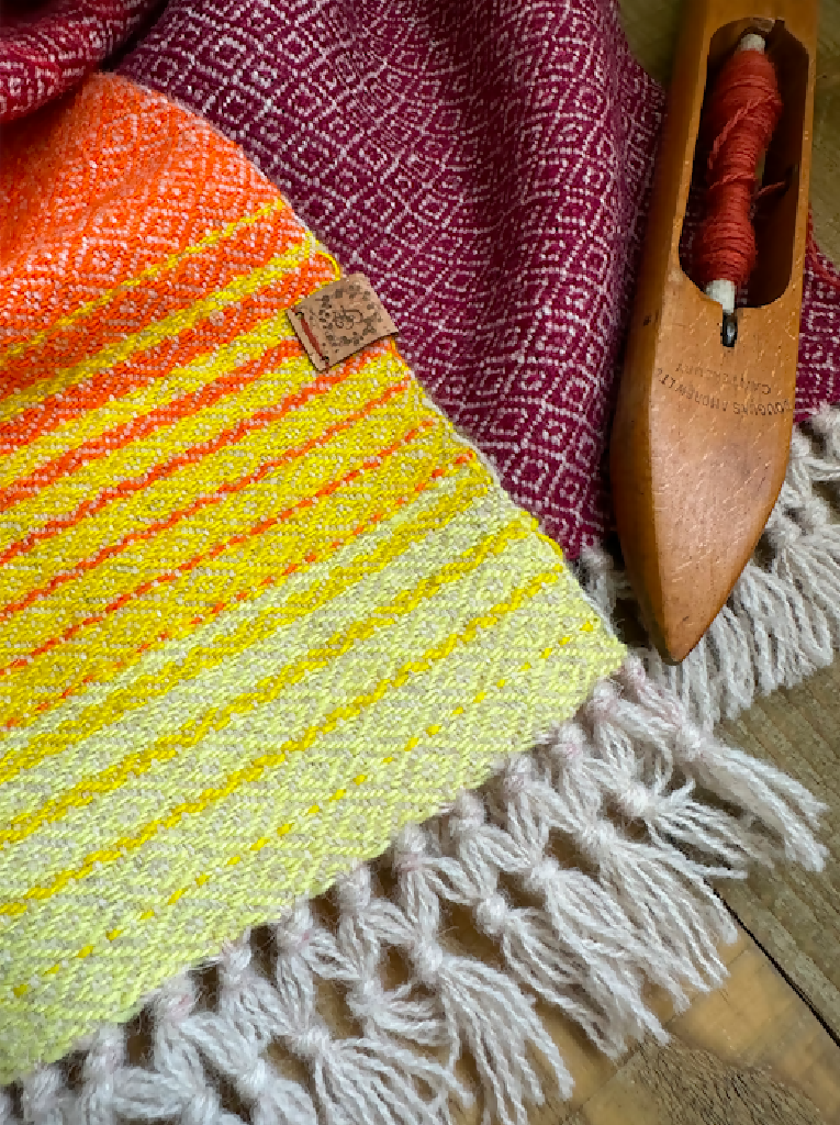 Graduating Sunset Scarf - Lemon  to Burgundy 3