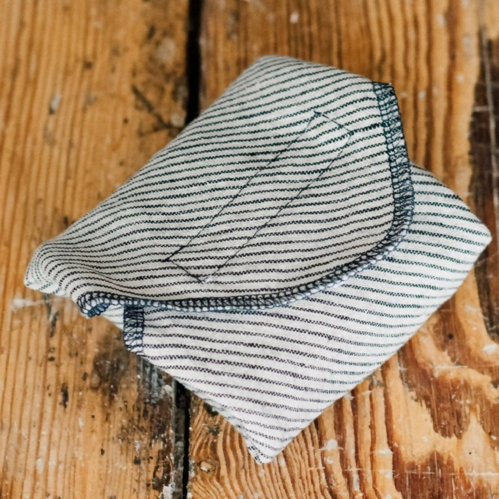 Striped Linen Reusable Sandwich Wrap, Dark Blue/Natural Stripes