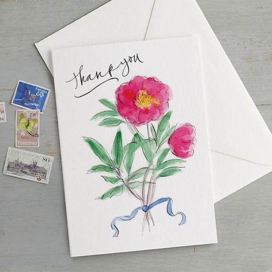 'Thank You' Peony Greeting Card