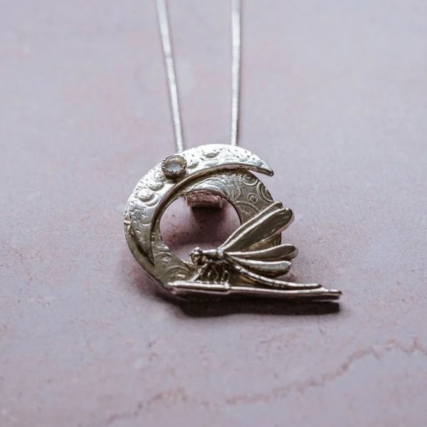 Dragonfly & Moon Pendant
