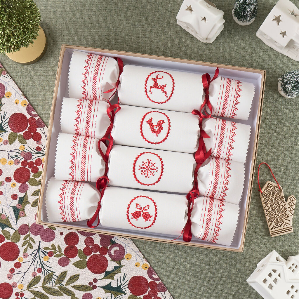 KSD Scandi Reusable Christmas Crackers - Set of 4 - Cotton (1)