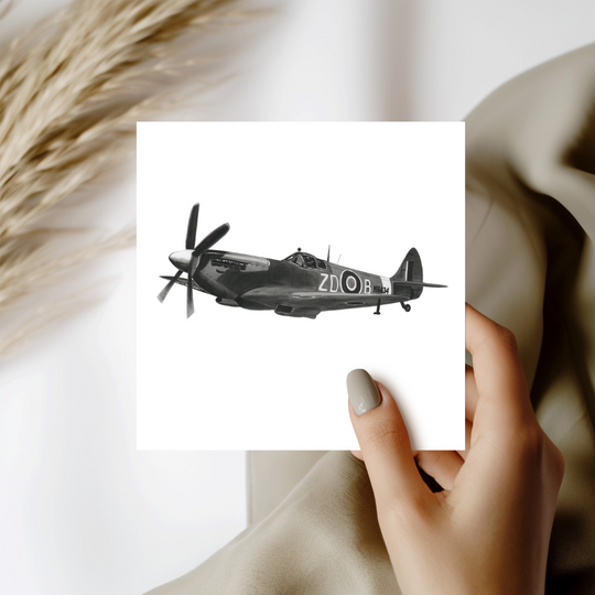 Supermarine Spitfire – Hand-Drawn Greeting Card | Iconic WWII Fighter Art