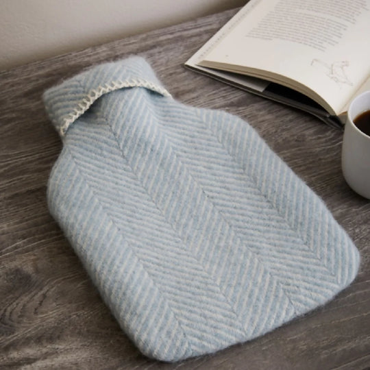 WOOL HOT WATER BOTTLE - DUCK EGG