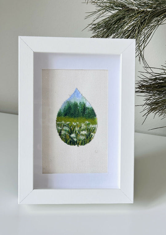 Wish Field Acrylic Leaf Art 12x17cm Frame in White