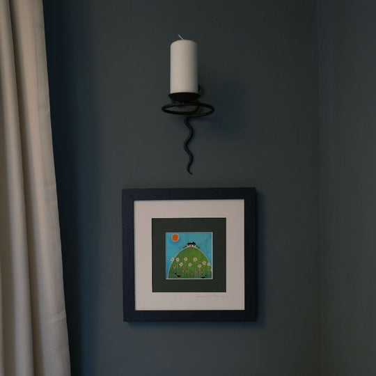 High on a Hill Hand Dyed Batik Painting