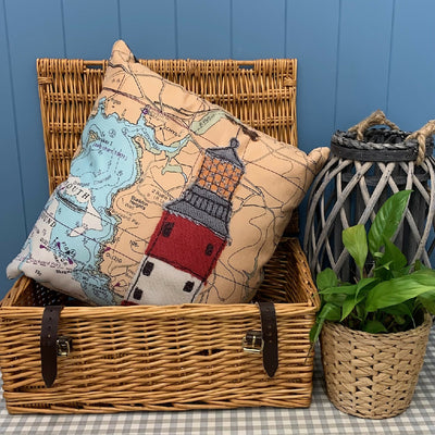 Smeatons Tower cushion by Hannah Wisdom Textiles