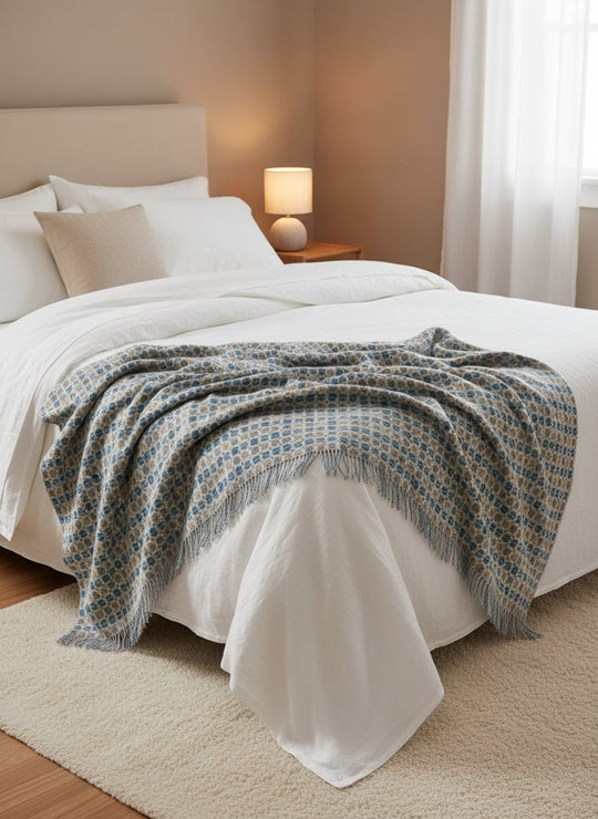 Milan Design Merino Throw in Eucalyptus