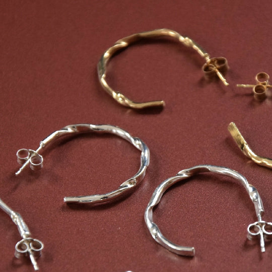 Small crumpled hoops