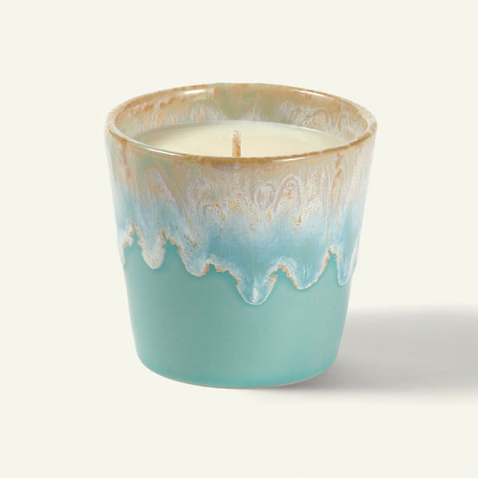Refillable Coffee Cup Candle in Aqua