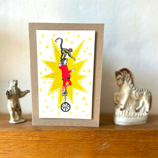 Monkeying Around Hand Screenprinted Card