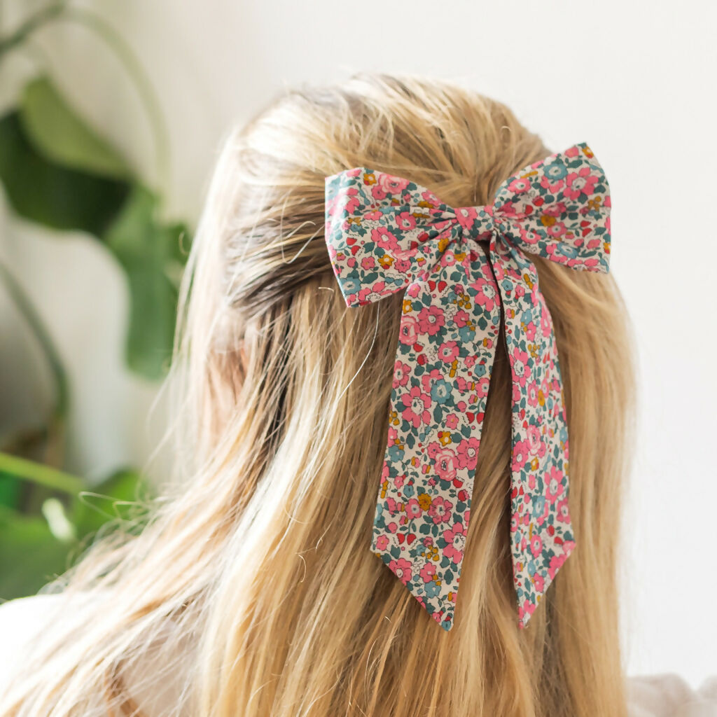 Liberty Bow Hair Clip - Betsy Ann E Print | Country Living Marketplace