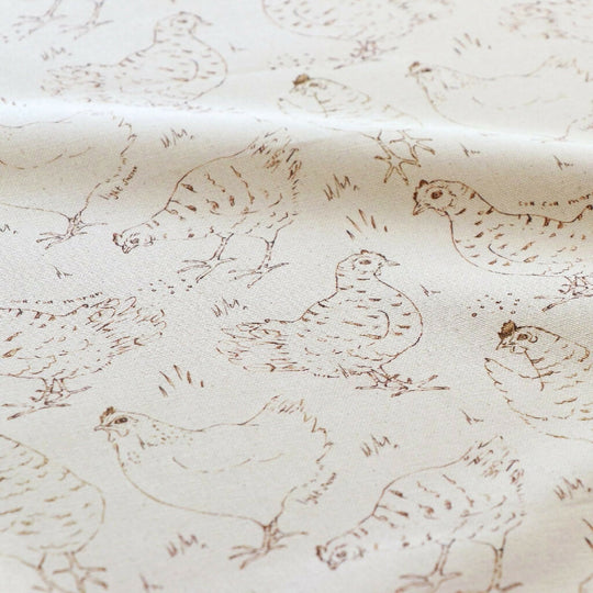 Natural Organic Linear Hen Soft Furnishing Fabric
