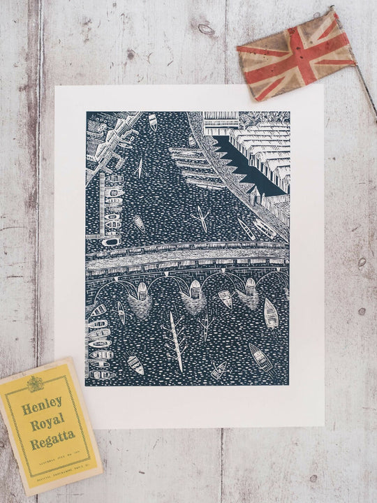 Sunday Morning in Henley-on-Thames, Limited Edition Lino Print