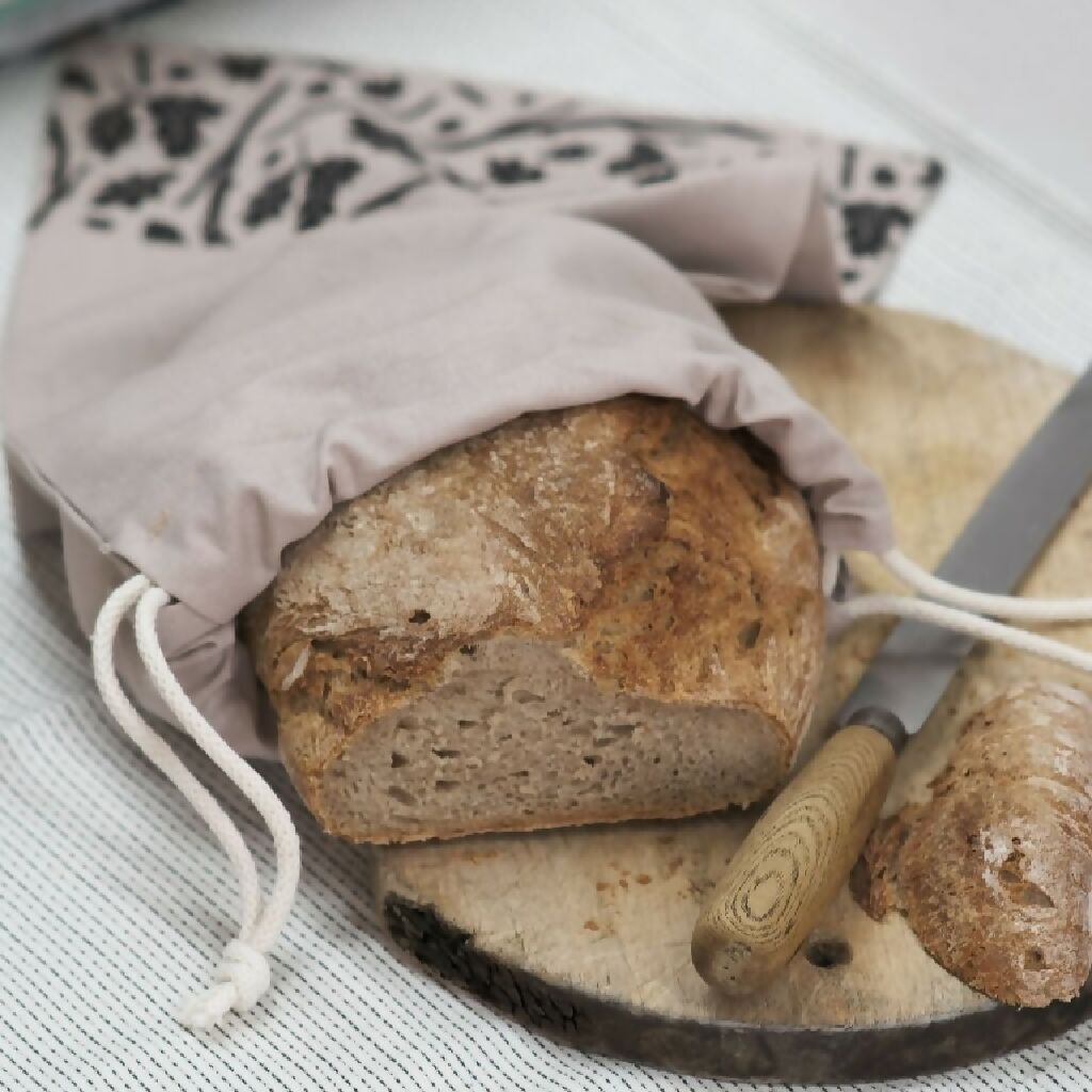 Printed Linen Bread Bag