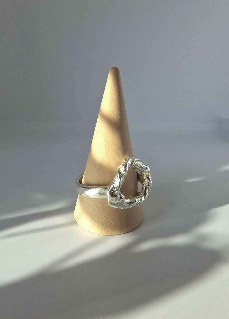 Silver Organic Circle Ring