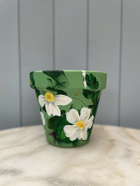 'What a Day' Collection Hand-Painted Interior Terracotta Plant Pot