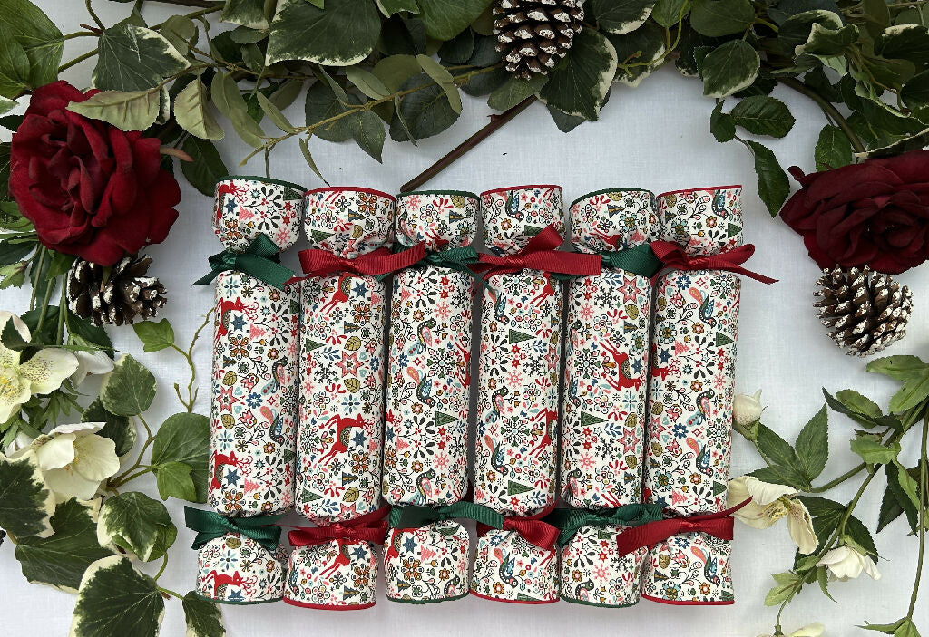 Liberty Print Fabric Christmas Crackers: Eco Reusable Holiday Decor