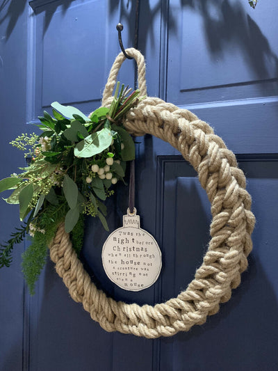 40cm Jute Christmas Rope Wreath