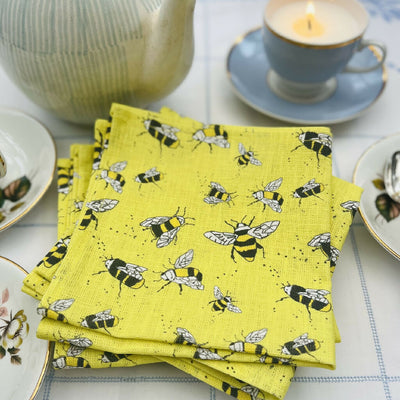 yellow bee napkin