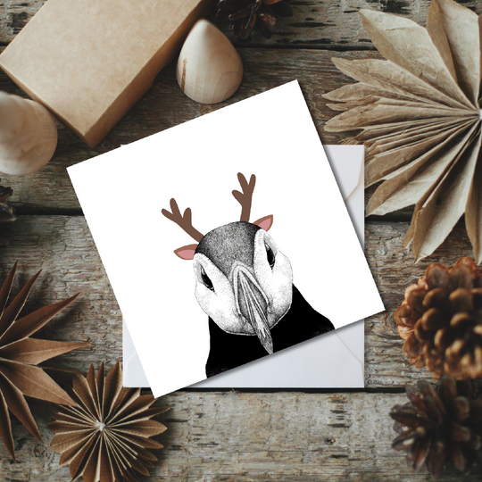Reindeer Animal Greeting Card Collection – Whimsical Wildlife with a Festive Twist
