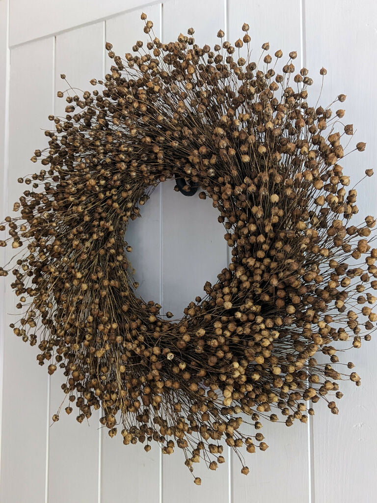 Wreath from Dried Flax (Linseed)