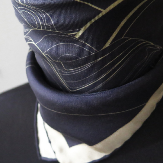 Moon Rising | Aquarius Collection. Hand Rolled Silk Square