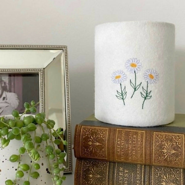 Embroidered Daisy Lantern