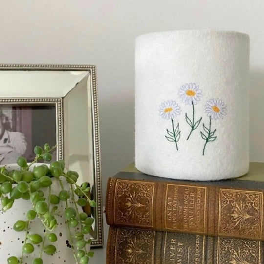 Embroidered Daisy Lantern
