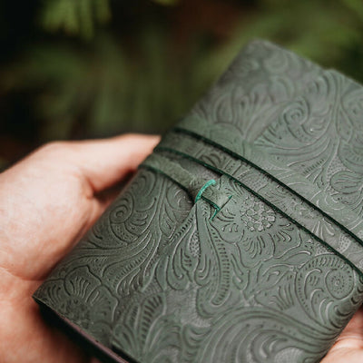 Botanical Evergreen Leather Journals