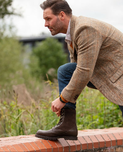 Men's Harrier Country, Hiking and Safari Boot in Chestnut Leather & Suede