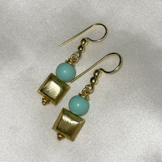 Turquoise Drop 18ct Gold Plated Earrings