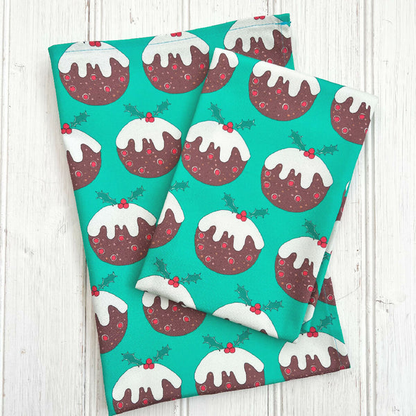 Christmas Puddings Organic Cotton Tea Towel