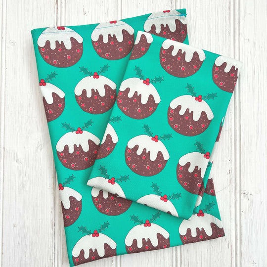 Christmas Puddings Organic Cotton Tea Towel