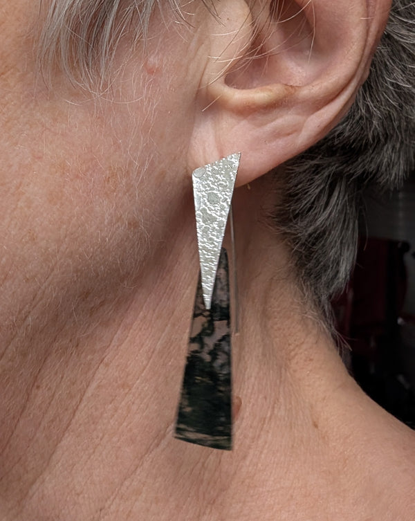 Silver earrings with semi-precious stone