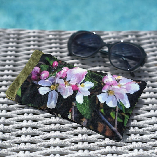 Apple Blossom Velvet Glasses Case