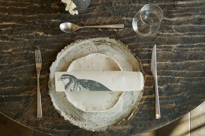 Organic Cotton Red-Legged Partridge Napkin – Set of 2