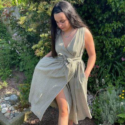 Frida Linen Wrap Dress