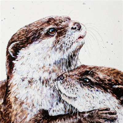 Cuddling Otters Limited Edition Print 'Otterly in Love' | Jina Gelder Illustration