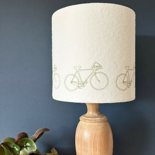 Embroidered Bicycle Lampshade