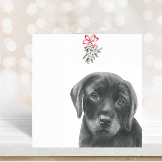 Christmas Labrador Greeting Card – Festive Paws & Warm Wishes