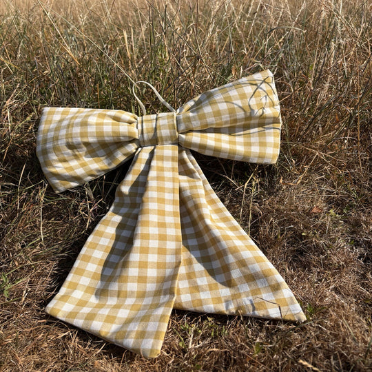 Yellow gingham bow