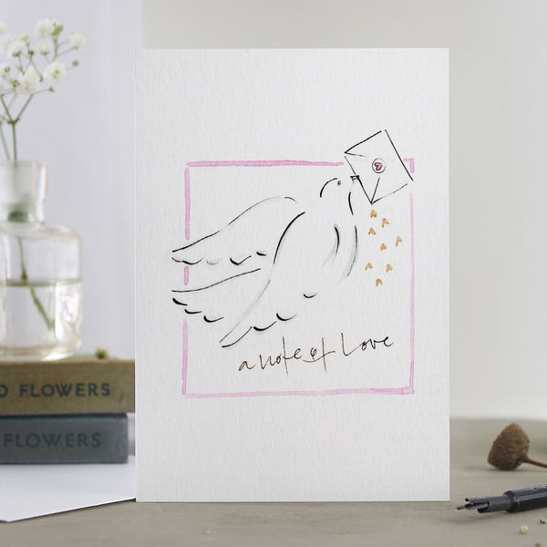 'A Note Of Love' Hand Painted Printed Greeting Card