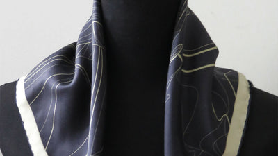 Moon Rising | Aquarius Collection. Hand Rolled Silk Square