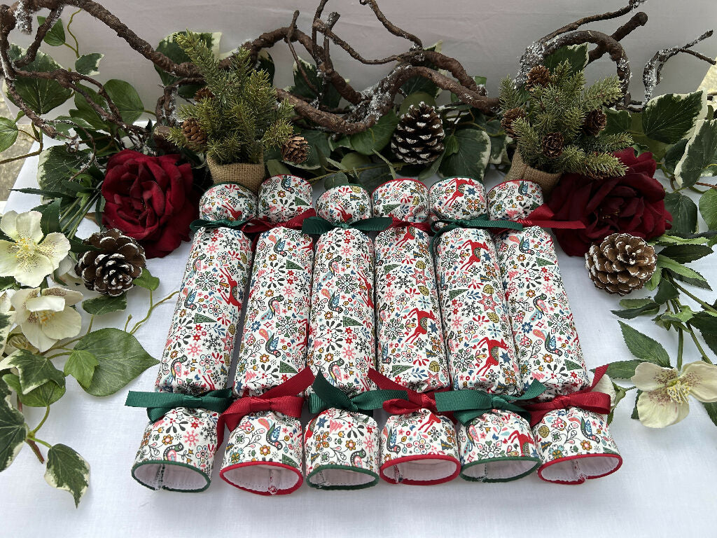 Liberty Print Fabric Christmas Crackers: Eco Reusable Holiday Decor